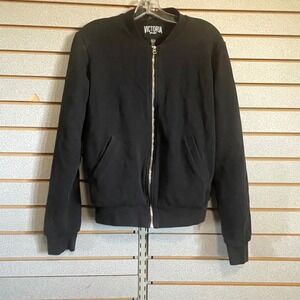 Victoria Sport Full Zip Jacket Bomber Athleisure Black‎ XS
